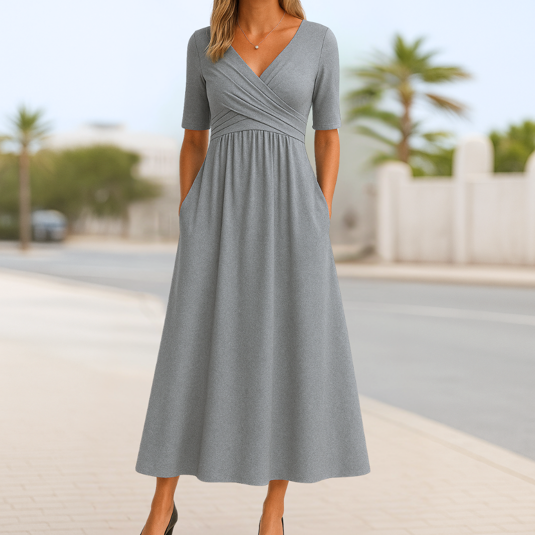 Mona | Figure Flattering Maxi Dress with Pockets