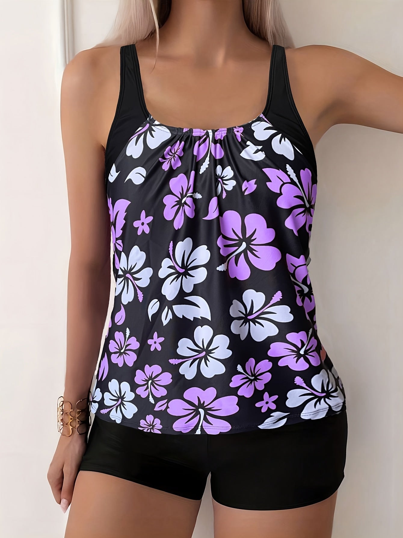 Elena | Floral Print Tankini Set