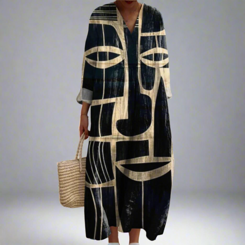 Ava | Tribal Art Midi Dress