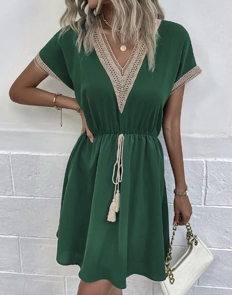 Josephine | Chic V-Neck Boho Dress