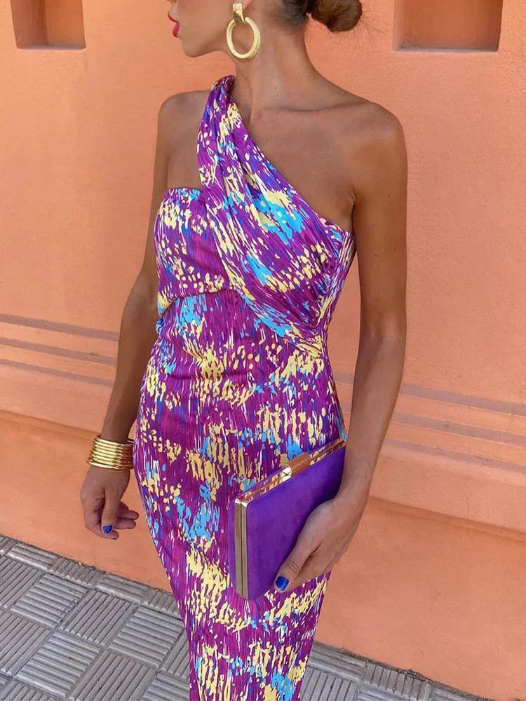 Lily | Colorful Asymmetrical Maxi Dress