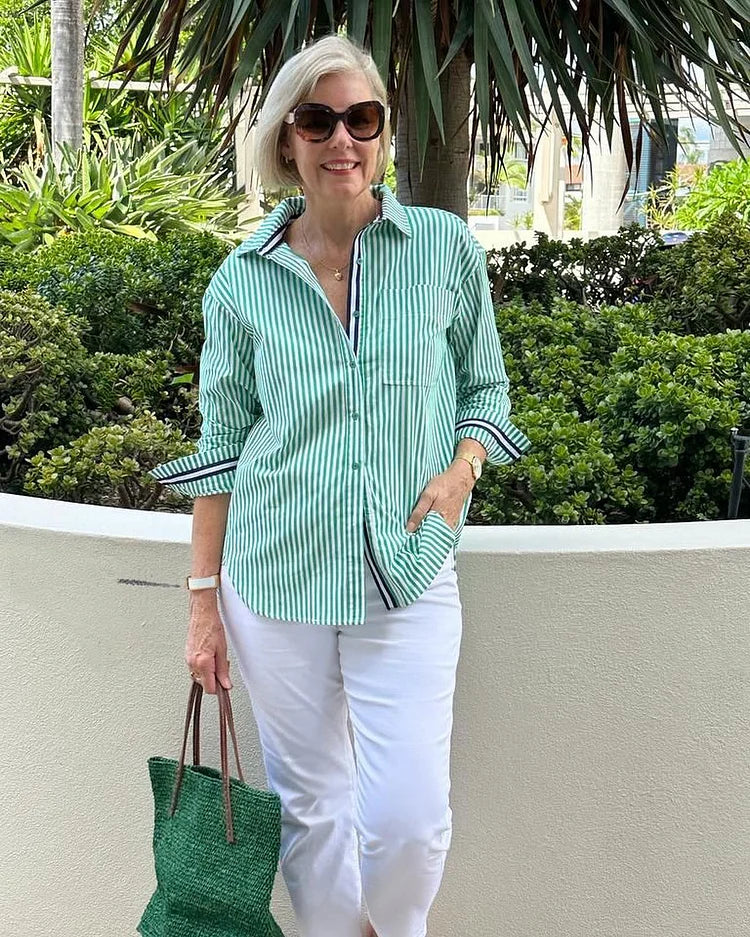 Teagan | Striped Button-Down Shirt with Relaxed Fit