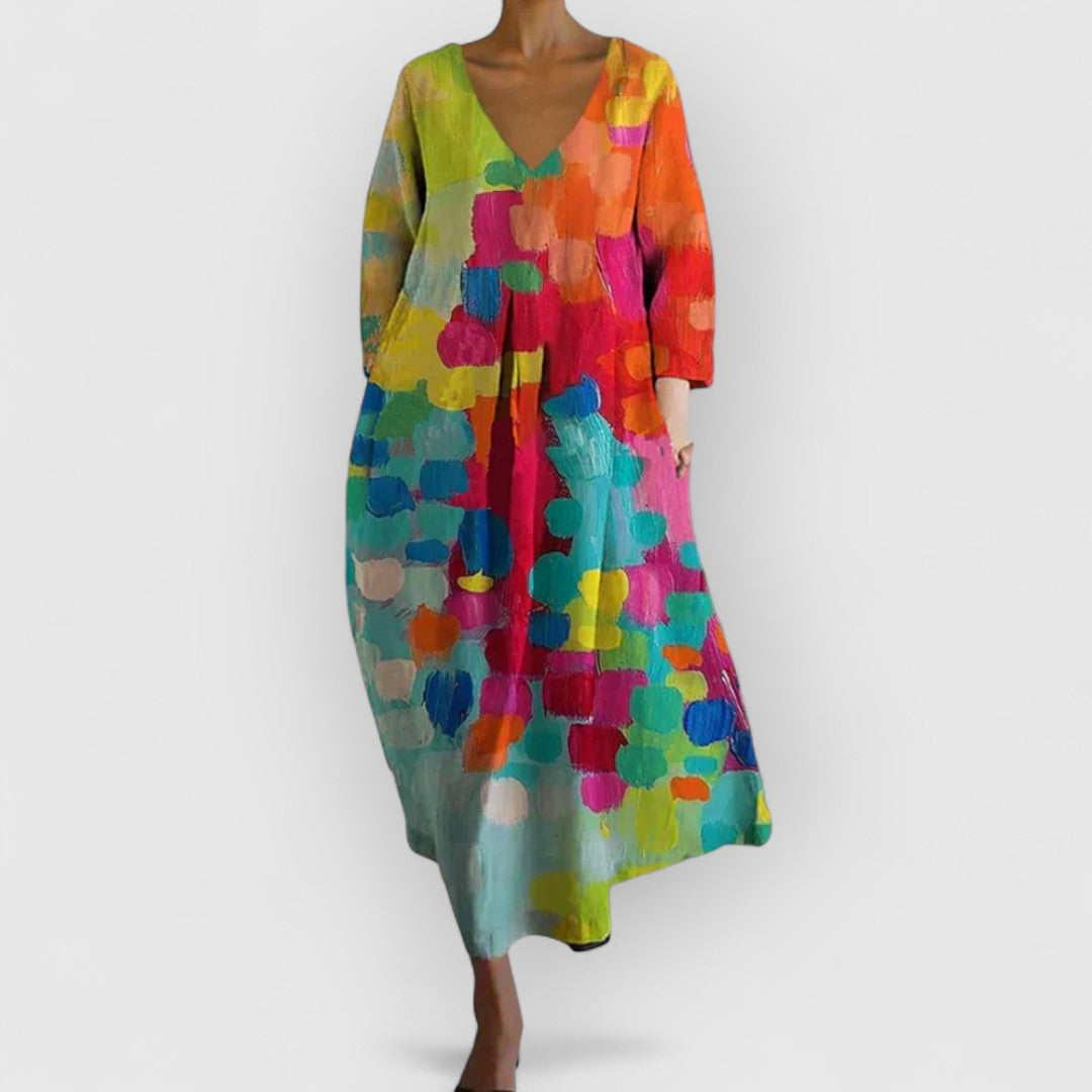 Ximena | Colorful V-Neck Dress