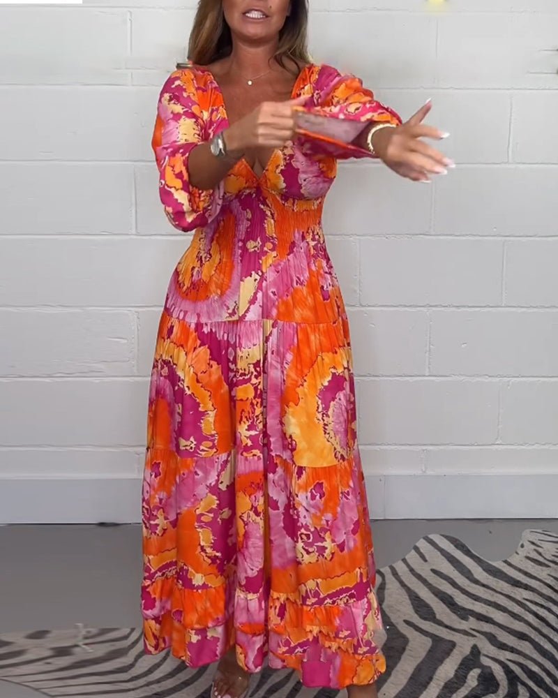 Isabel | Stylish Printed Dress with 3/4 Sleeves