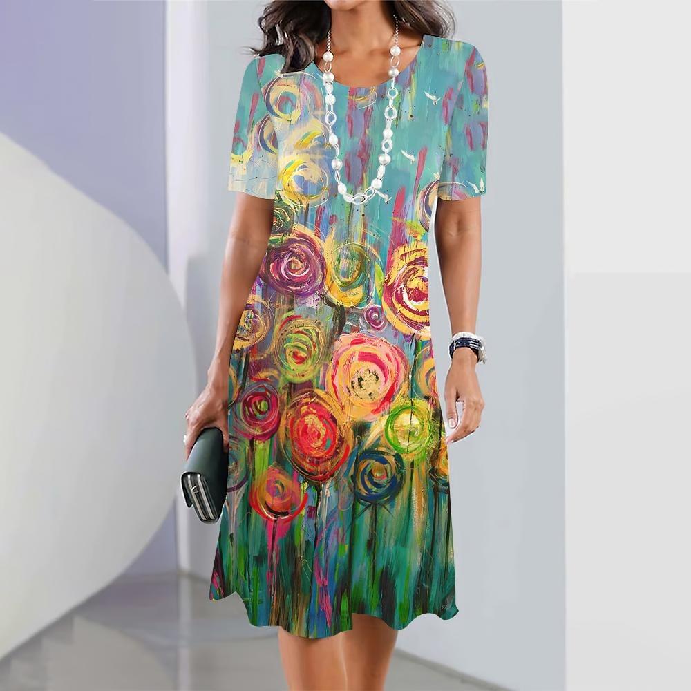 Olivia | Colorful Floral Print Dress