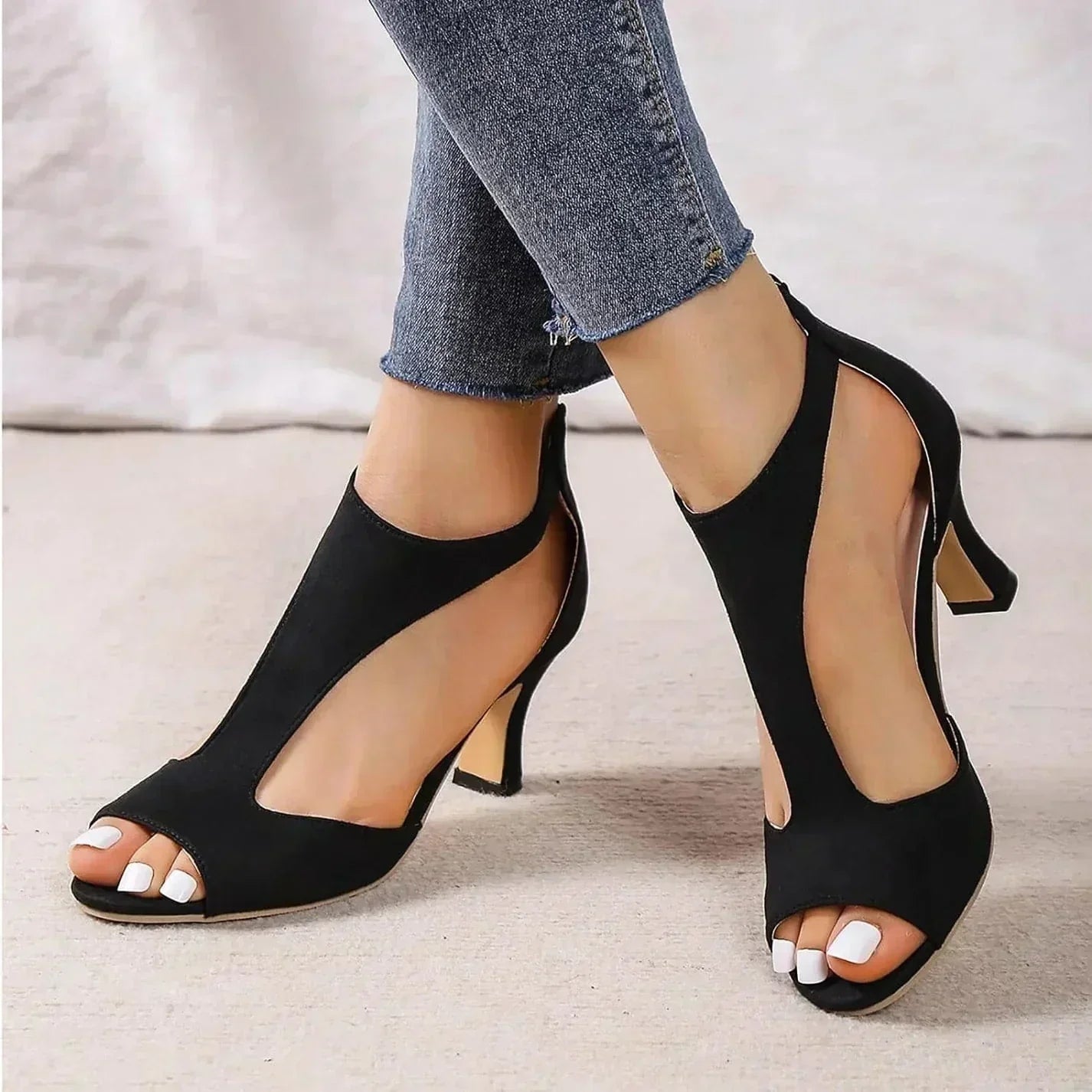 Bella | Chic Back Zipper Stiletto Sandals