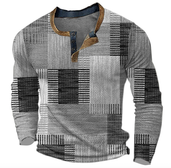 Lawson | Stylish Henley Shirt with Geometric Pattern