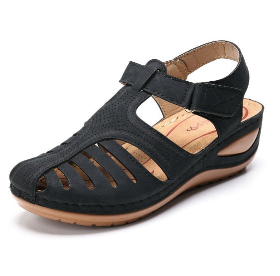 Anne | Leather Retro Orthopedic Sandals