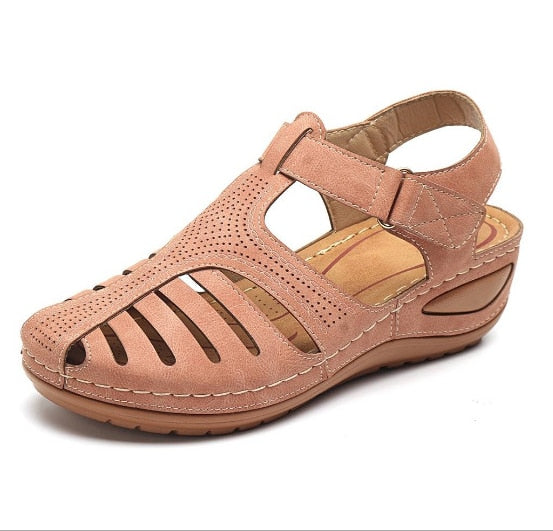 Anne | Leather Retro Orthopedic Sandals
