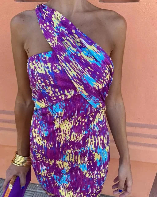 Lily | Colorful Asymmetrical Maxi Dress