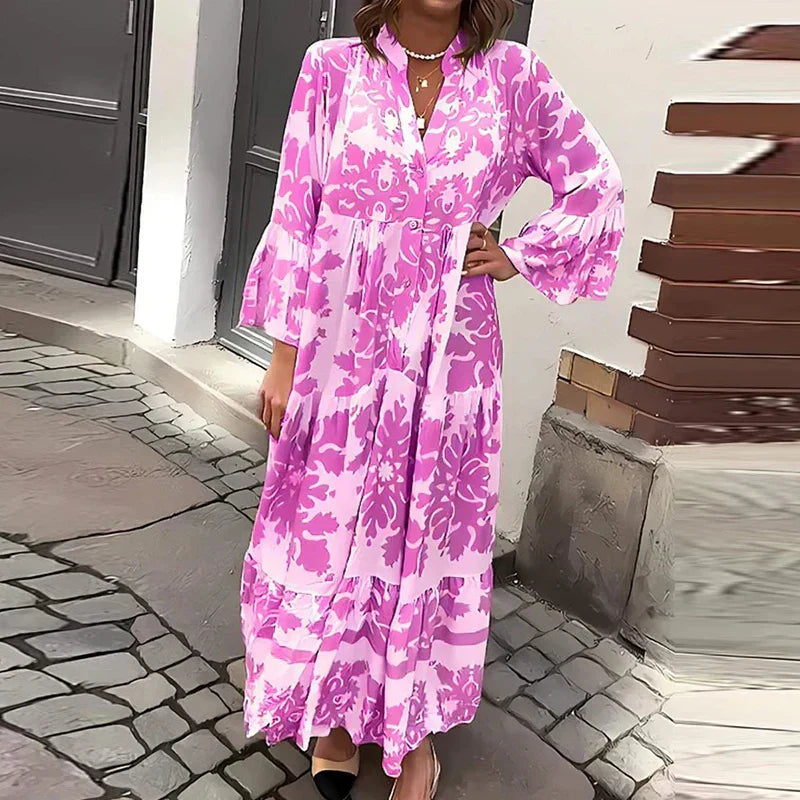 Ophelia | Flare Sleeve Boho Maxi Dress