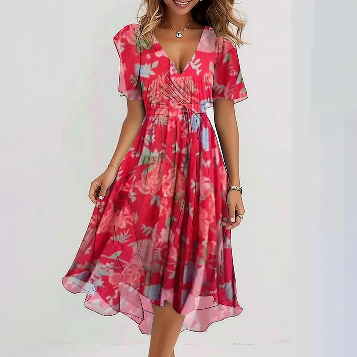 Seraya | Printed Wrap Dress