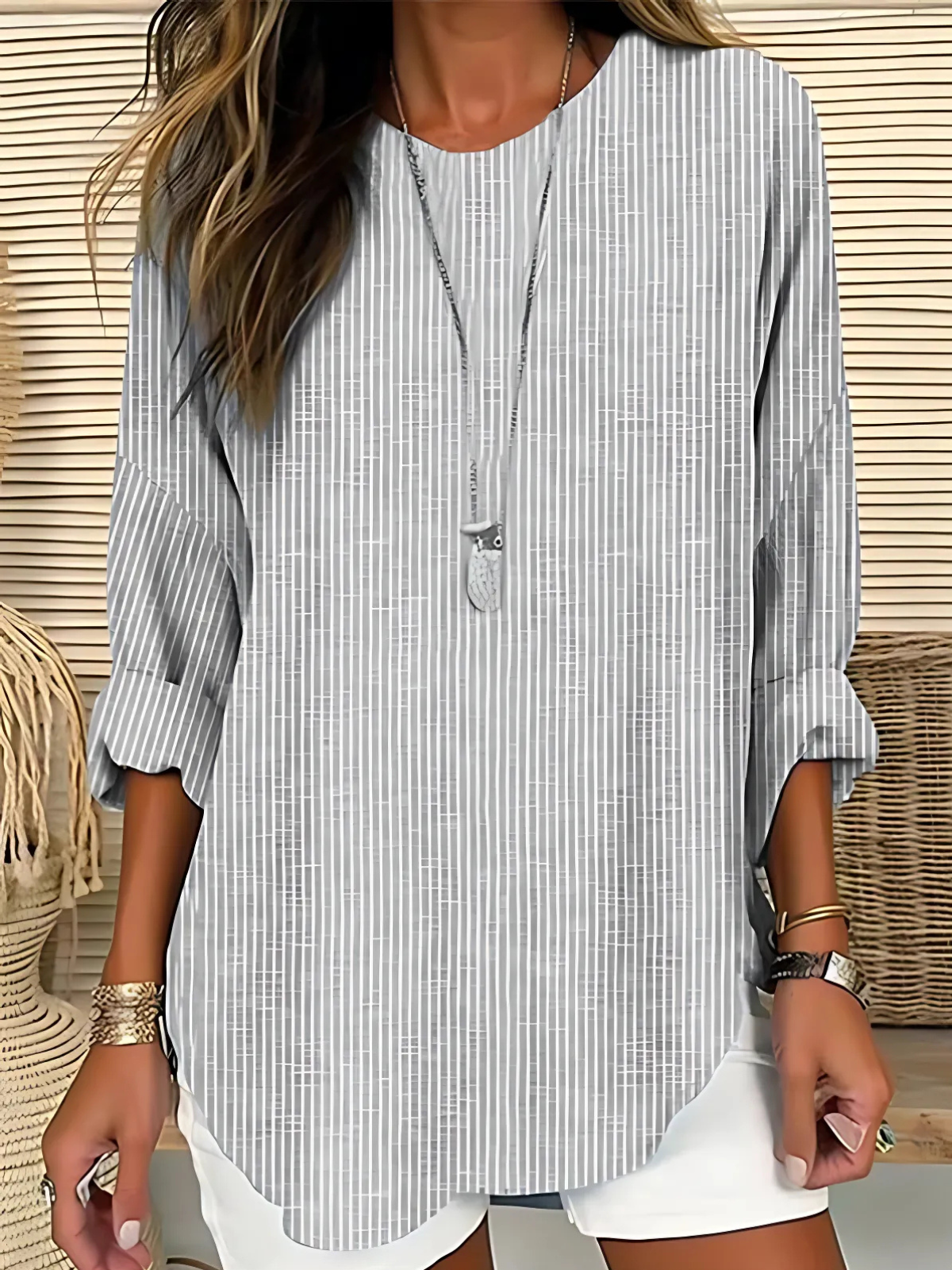 Lilah | Striped Long-Sleeve Blouse