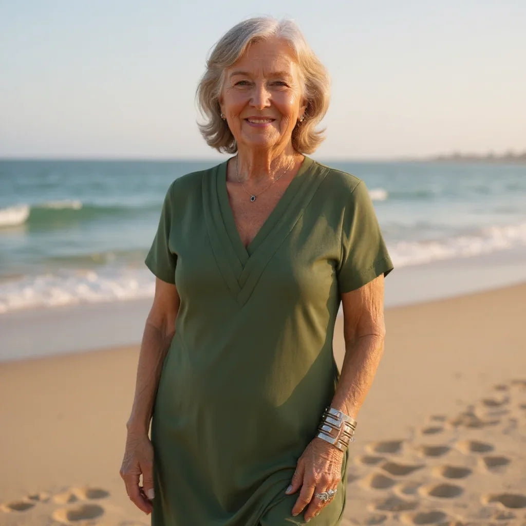 Sofia | Elegant Half Sleeve V-Neck Dress