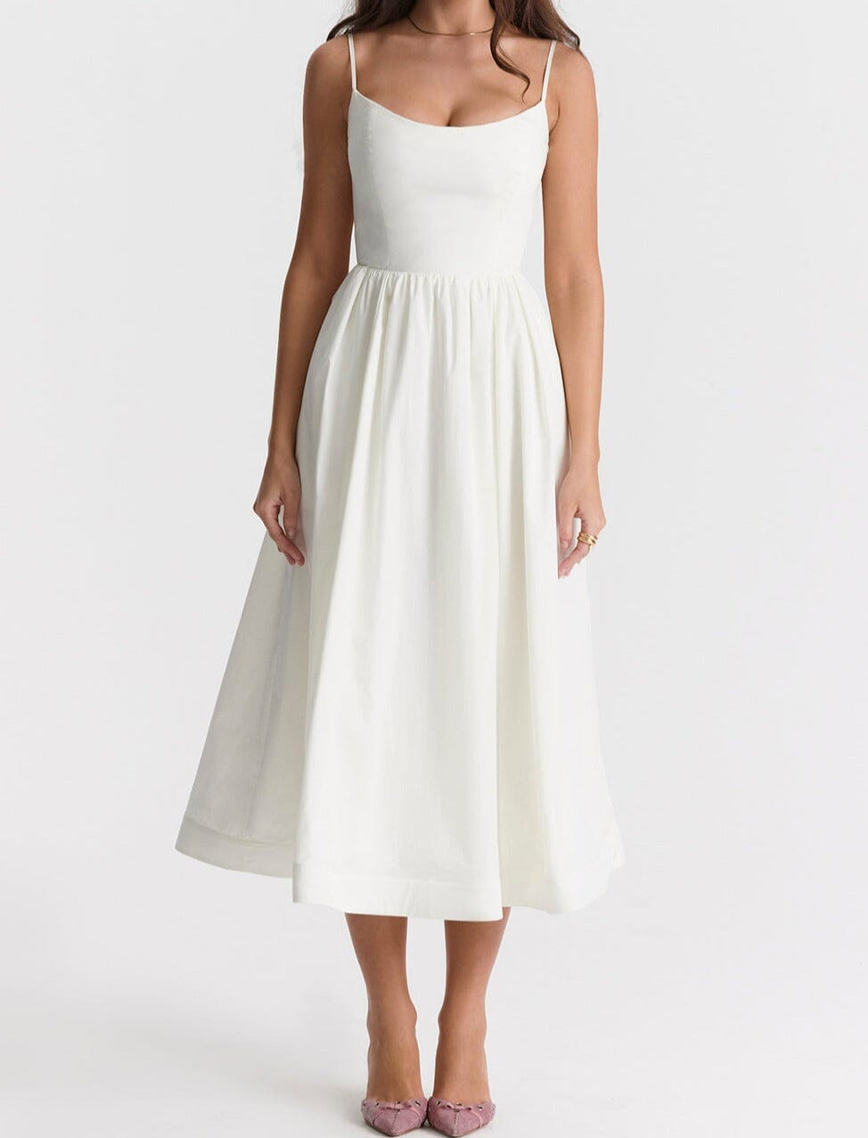 Paige | Elegant Dress with Skirt Detailing