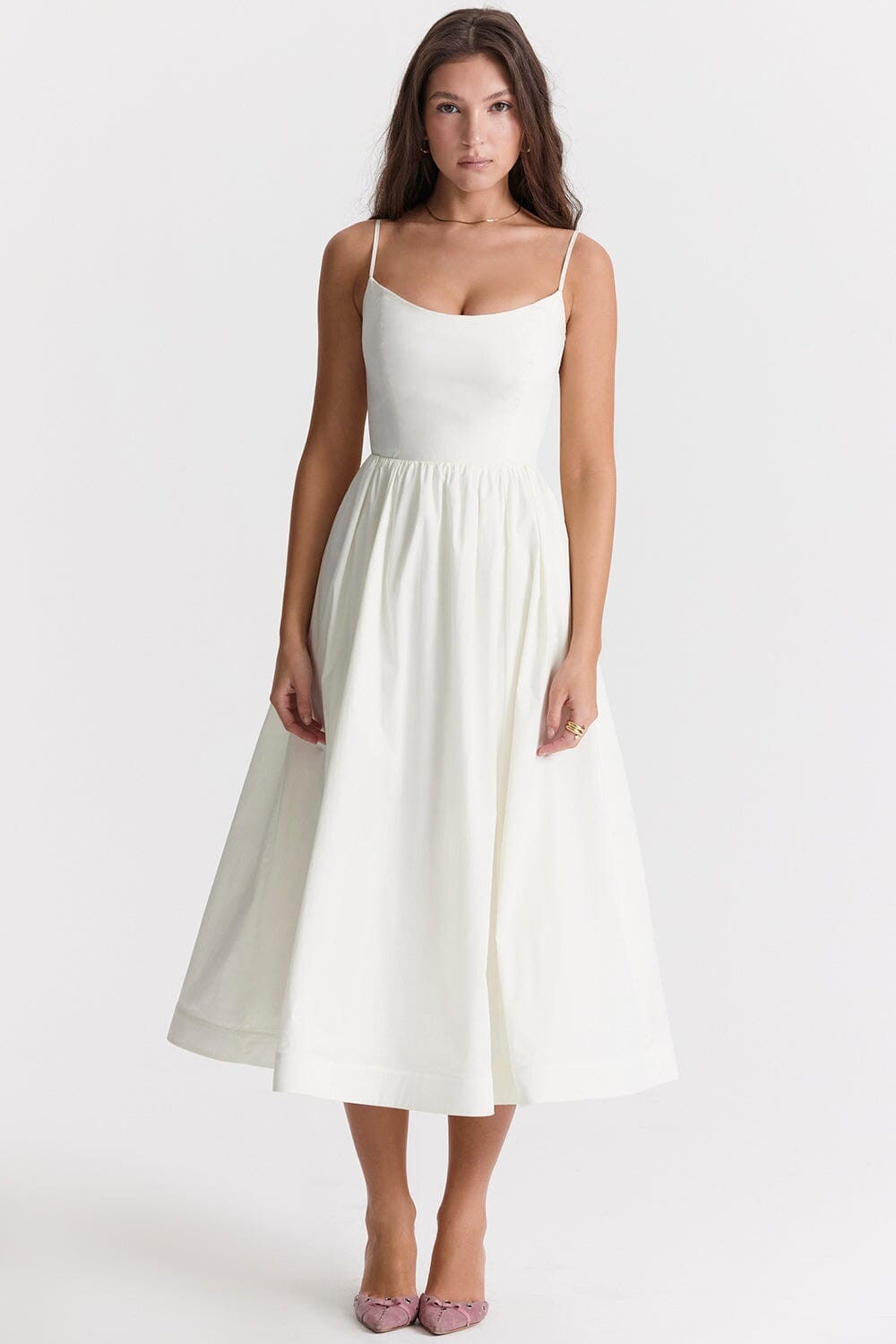 Paige | Elegant Dress with Skirt Detailing