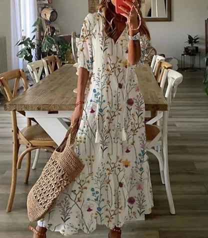 June | Boho Maxi Dress with Flattering Tummy Coverage